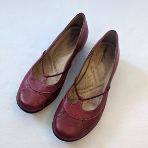 Red slip on shoes